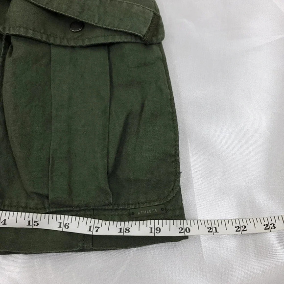 Athleta Wanderabout 100% linen olive green utility tunic vest xs zip-up top xs - Picture 7 of 14